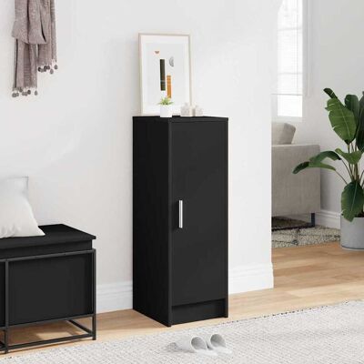 vidaXL Schwarzer Schuhschrank - 6 Regale für Stauraum vidaXL Schwarzer Schuhschrank - 6 Regale für Stauraum