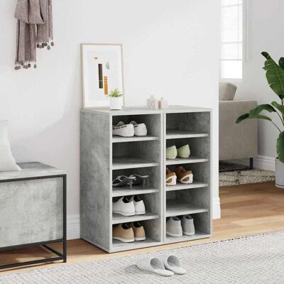 vidaXL 2x Schuhschränke Beton Grau - Schuhaufbewahrung vidaXL 2x Schuhschränke Beton Grau - Schuhaufbewahrung
