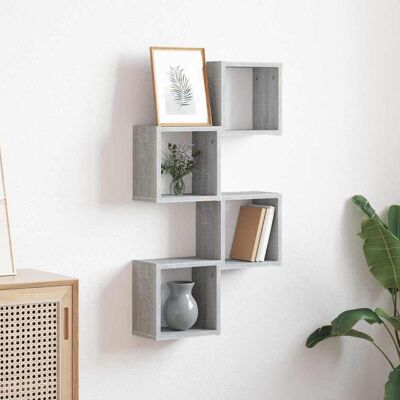 vidaXL Wandregale 4 pcs Graues Sonoma 26 x 15 x 26 cm Holzwerkstoff vidaXL Wandregale 4 pcs Graues Sonoma 26 x 15 x 26 cm Holzwerkstoff