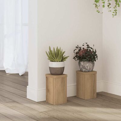 vidaXL Pflanzenständer 2 Stk. Artisan-Eiche 10x10x18 cm Holzwerkstoff vidaXL Pflanzenständer 2 Stk. Artisan-Eiche 10x10x18 cm Holzwerkstoff