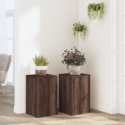 vidaXL Pflanzenständer 2 Stk. Braun Eiche 30x30x50 cm Holzwerkstoff vidaXL Pflanzenständer 2 Stk. Braun Eiche 30x30x50 cm Holzwerkstoff