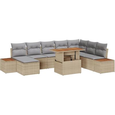 Beige Natur Rattan Gartentisch- und Stuhlset Beige Natur Rattan Gartentisch- und Stuhlset