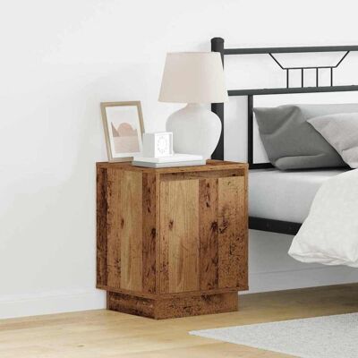 Vidaxl Rustikale Holz Nachttisch mit LED-Lichtern - Nachttisch Vidaxl Rustikale Holz Nachttisch mit LED-Lichtern - Nachttisch