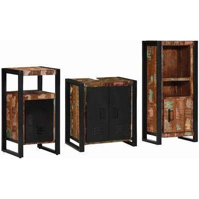 vidaXL Badezimmermöbel-Set mit Regal 3 pcs Massives upgecyceltes Holz vidaXL Badezimmermöbel-Set mit Regal 3 pcs Massives upgecyceltes Holz