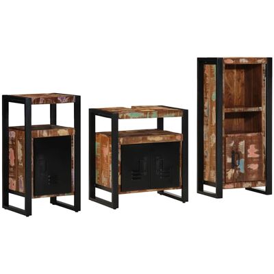 vidaXL Badezimmermöbel-Set mit Regal 3 pcs Massives upgecyceltes Holz vidaXL Badezimmermöbel-Set mit Regal 3 pcs Massives upgecyceltes Holz