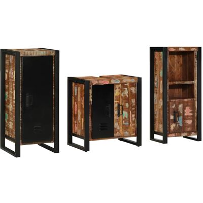 vidaXL Badezimmermöbel-Set mit Regal 3 pcs Massives upgecyceltes Holz vidaXL Badezimmermöbel-Set mit Regal 3 pcs Massives upgecyceltes Holz