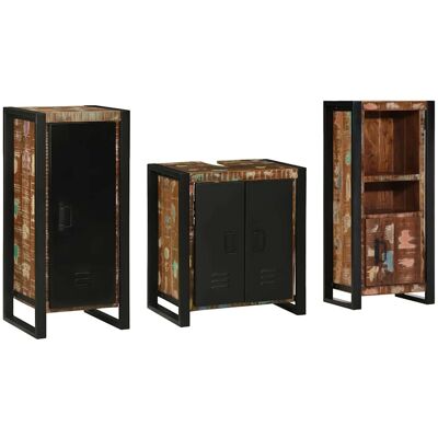 vidaXL Badezimmermöbel-Set mit Regal 3 pcs Massives upgecyceltes Holz vidaXL Badezimmermöbel-Set mit Regal 3 pcs Massives upgecyceltes Holz