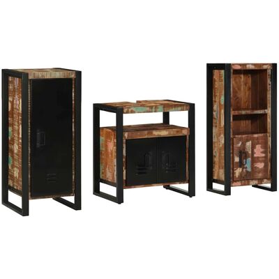 vidaXL Badezimmermöbel-Set mit Regal 3 pcs Massives upgecyceltes Holz vidaXL Badezimmermöbel-Set mit Regal 3 pcs Massives upgecyceltes Holz
