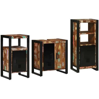 vidaXL Badezimmermöbel-Set mit Regal 3 pcs Massives upgecyceltes Holz vidaXL Badezimmermöbel-Set mit Regal 3 pcs Massives upgecyceltes Holz