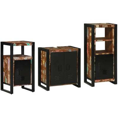 vidaXL Badezimmermöbel-Set mit Regal 3 pcs Massives upgecyceltes Holz vidaXL Badezimmermöbel-Set mit Regal 3 pcs Massives upgecyceltes Holz