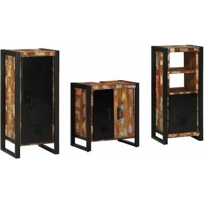 vidaXL Badezimmermöbel-Set mit Regal 3 pcs Massives upgecyceltes Holz vidaXL Badezimmermöbel-Set mit Regal 3 pcs Massives upgecyceltes Holz