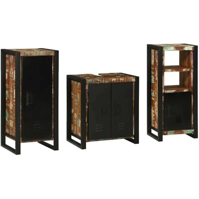 vidaXL Badezimmermöbel-Set mit Regal 3 pcs Massives upgecyceltes Holz vidaXL Badezimmermöbel-Set mit Regal 3 pcs Massives upgecyceltes Holz