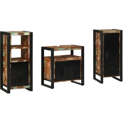 vidaXL Badezimmermöbel-Set mit Regal 3 pcs Massives upgecyceltes Holz vidaXL Badezimmermöbel-Set mit Regal 3 pcs Massives upgecyceltes Holz