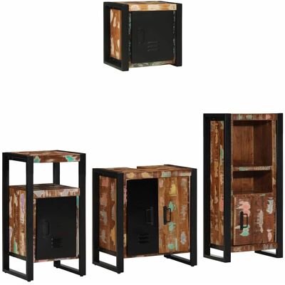 vidaXL Badezimmermöbel-Set mit Regal 4 pcs Massives upgecyceltes Holz vidaXL Badezimmermöbel-Set mit Regal 4 pcs Massives upgecyceltes Holz