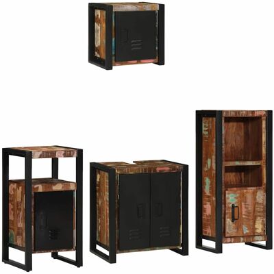 vidaXL Badezimmermöbel-Set mit Regal 4 pcs Massives upgecyceltes Holz vidaXL Badezimmermöbel-Set mit Regal 4 pcs Massives upgecyceltes Holz
