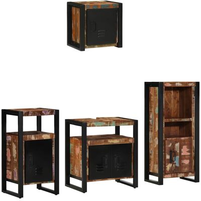 vidaXL Badezimmermöbel-Set mit Regal 4 pcs Massives upgecyceltes Holz vidaXL Badezimmermöbel-Set mit Regal 4 pcs Massives upgecyceltes Holz