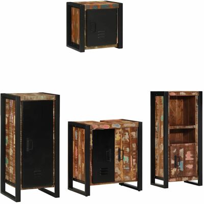 vidaXL Badezimmermöbel-Set mit Regal 4 pcs Massives upgecyceltes Holz vidaXL Badezimmermöbel-Set mit Regal 4 pcs Massives upgecyceltes Holz