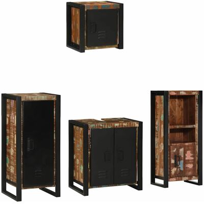 vidaXL Badezimmermöbel-Set mit Regal 4 pcs Massives upgecyceltes Holz vidaXL Badezimmermöbel-Set mit Regal 4 pcs Massives upgecyceltes Holz