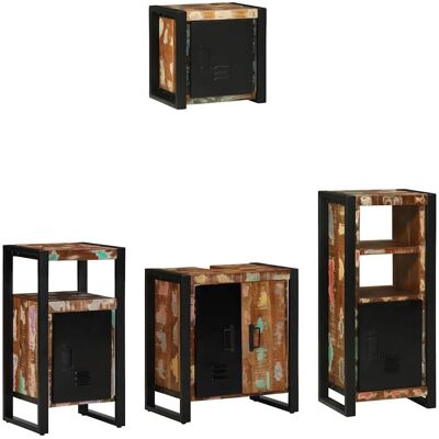 vidaXL Badezimmermöbel-Set mit Regal 4 pcs Massives upgecyceltes Holz vidaXL Badezimmermöbel-Set mit Regal 4 pcs Massives upgecyceltes Holz