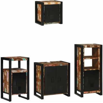 vidaXL Badezimmermöbel-Set mit Regal 4 pcs Massives upgecyceltes Holz vidaXL Badezimmermöbel-Set mit Regal 4 pcs Massives upgecyceltes Holz