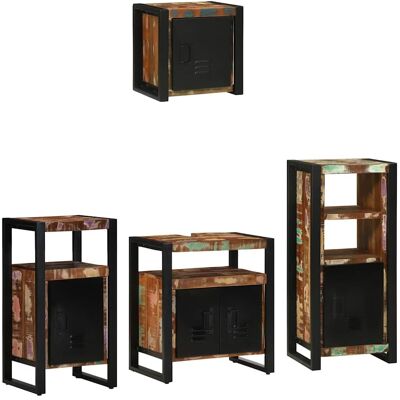 vidaXL Badezimmermöbel-Set mit Regal 4 pcs Massives upgecyceltes Holz vidaXL Badezimmermöbel-Set mit Regal 4 pcs Massives upgecyceltes Holz