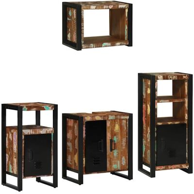 vidaXL Badezimmermöbel-Set mit Regal 4 pcs Massives upgecyceltes Holz vidaXL Badezimmermöbel-Set mit Regal 4 pcs Massives upgecyceltes Holz