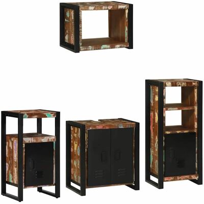 vidaXL Badezimmermöbel-Set mit Regal 4 pcs Massives upgecyceltes Holz vidaXL Badezimmermöbel-Set mit Regal 4 pcs Massives upgecyceltes Holz