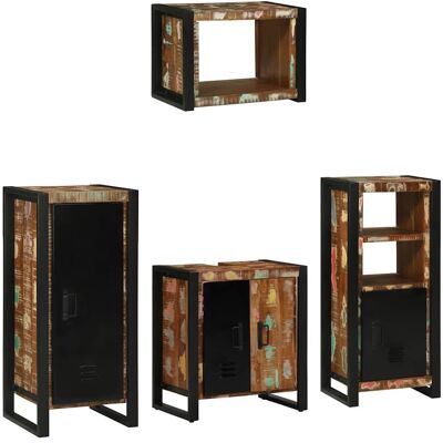 vidaXL Badezimmermöbel-Set mit Regal 4 pcs Massives upgecyceltes Holz vidaXL Badezimmermöbel-Set mit Regal 4 pcs Massives upgecyceltes Holz