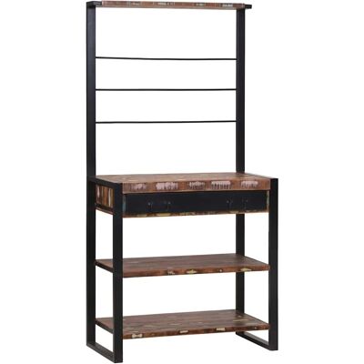 vidaXL Küchenregal Mehrfarbig und Schwarz 80 x 40 x 160 cm vidaXL Küchenregal Mehrfarbig und Schwarz 80 x 40 x 160 cm