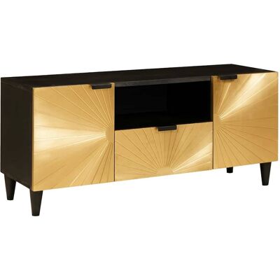 vidaXL TV-Schränk Schwarz und Gold 105 x 33 x 46 cm Holzwerkstoff vidaXL TV-Schränk Schwarz und Gold 105 x 33 x 46 cm Holzwerkstoff