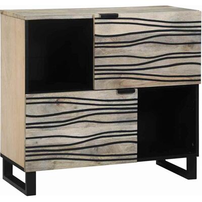 vidaXL Sideboard Weiß 80 x 33 x 75 cm massives Mangoholz vidaXL Sideboard Weiß 80 x 33 x 75 cm massives Mangoholz