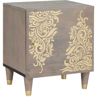 vidaXL Bedside Cabinet with Door Grau 40 x 33 x 46 cm Massivholz Mango vidaXL Bedside Cabinet with Door Grau 40 x 33 x 46 cm Massivholz Mango