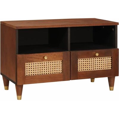 vidaXL TV-Schränk mit Regal Braun 70 x 33,5 x 46 cm Massivholz Mango vidaXL TV-Schränk mit Regal Braun 70 x 33,5 x 46 cm Massivholz Mango