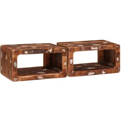 vidaXL Nachttisch 2 pcs Braun Massives upgecyceltes Holz vidaXL Nachttisch 2 pcs Braun Massives upgecyceltes Holz