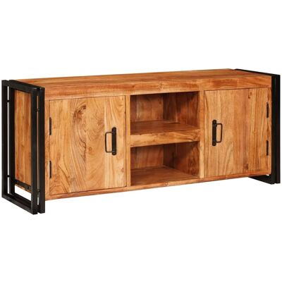 vidaXL TV-Schränk mit Regal Braun 120 x 33 x 50 cm Massivholz Akazie vidaXL TV-Schränk mit Regal Braun 120 x 33 x 50 cm Massivholz Akazie