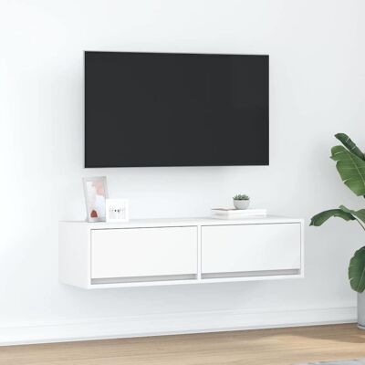 vidaXL TV Wandregal Sanft gleitend Weiß - TV Schrank vidaXL TV Wandregal Sanft gleitend Weiß - TV Schrank