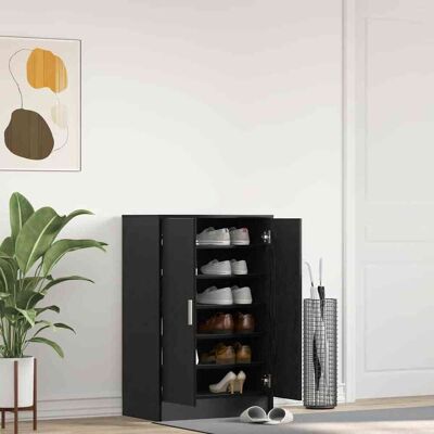 vidaXL Schuhschrank Schwarz Eichen-Optik 60x35x92 cm Holzwerkstoff vidaXL Schuhschrank Schwarz Eichen-Optik 60x35x92 cm Holzwerkstoff