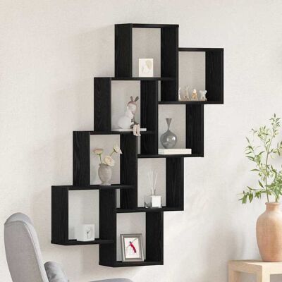 vidaXL Wandregal Schwarze Eiche Holzwerkstoff - Wandregal vidaXL Wandregal Schwarze Eiche Holzwerkstoff - Wandregal