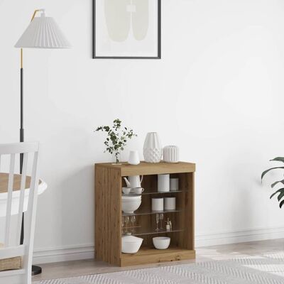 Vidaxl Rustik Eiche 60,5x37x67 cm LED Sideboard - Möbel Vidaxl Rustik Eiche 60,5x37x67 cm LED Sideboard - Möbel