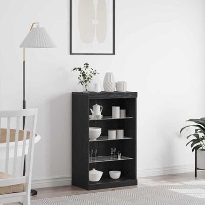 vidaXL Schwarzer rechteckiger LED-Sideboard - Sideboard vidaXL Schwarzer rechteckiger LED-Sideboard - Sideboard