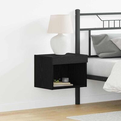 Vidaxl Wandregal mit LED-Lichtern Schwarz Eiche 40x30x30 cm Vidaxl Wandregal mit LED-Lichtern Schwarz Eiche 40x30x30 cm