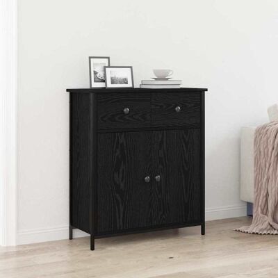 VidaXL Schwarzes Eichen-Sideboard - Moderner Stauraum VidaXL Schwarzes Eichen-Sideboard - Moderner Stauraum