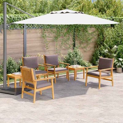vidaXL Set mit 2 Anthrazit Akazie, Polyester Mittel Hohe Belastbarkeit Anthracite vidaXL Set mit 2 Anthrazit Akazie, Polyester Mittel Hohe Belastbarkeit Anthracite