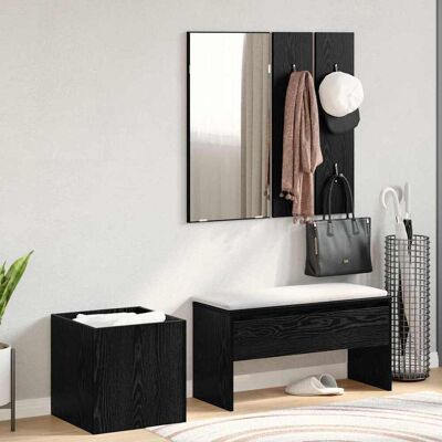 vidaXL Flurmöbel-Set Wandmontiert mit Spiegel 5 pcs Holzwerkstoff vidaXL Flurmöbel-Set Wandmontiert mit Spiegel 5 pcs Holzwerkstoff
