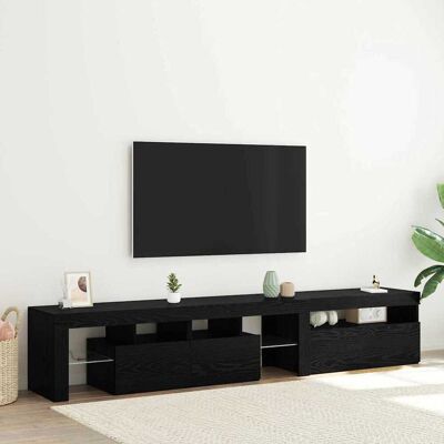vidaXL TV-Schränk 2 pcs Schwarz Eichen-Optik 215 x 36,5 x 40 cm vidaXL TV-Schränk 2 pcs Schwarz Eichen-Optik 215 x 36,5 x 40 cm