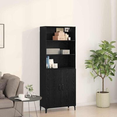 vidaXL Highboard Schwarz Eichen-Optik 69,5 x 32,5 x 180 cm vidaXL Highboard Schwarz Eichen-Optik 69,5 x 32,5 x 180 cm