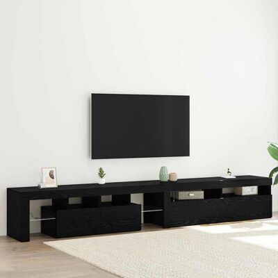 vidaXL TV-Schränk 2 pcs Schwarz Eichen-Optik Holzwerkstoff vidaXL TV-Schränk 2 pcs Schwarz Eichen-Optik Holzwerkstoff