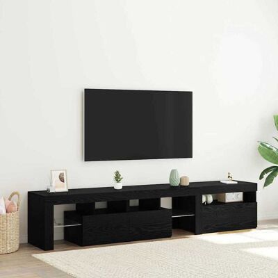 vidaXL TV-Schränk 2 pcs Schwarz Eichen-Optik 200 x 36,5 x 40 cm vidaXL TV-Schränk 2 pcs Schwarz Eichen-Optik 200 x 36,5 x 40 cm