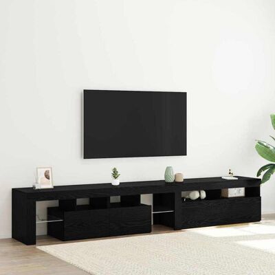 vidaXL TV-Schränk 2 pcs Schwarz Eichen-Optik 230 x 36,5 x 40 cm vidaXL TV-Schränk 2 pcs Schwarz Eichen-Optik 230 x 36,5 x 40 cm