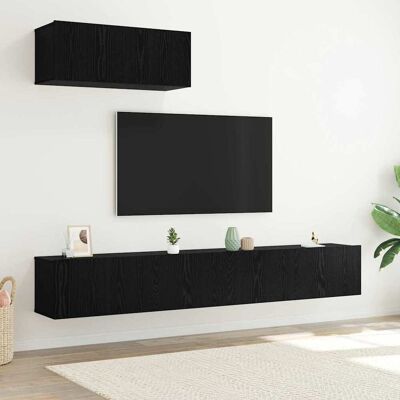 vidaXL TV-Schrankset Wandmontiert 3 pcs Schwarze Eiche Holzwerkstoff vidaXL TV-Schrankset Wandmontiert 3 pcs Schwarze Eiche Holzwerkstoff